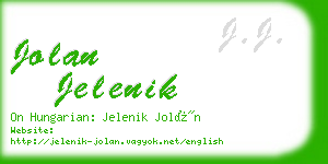 jolan jelenik business card